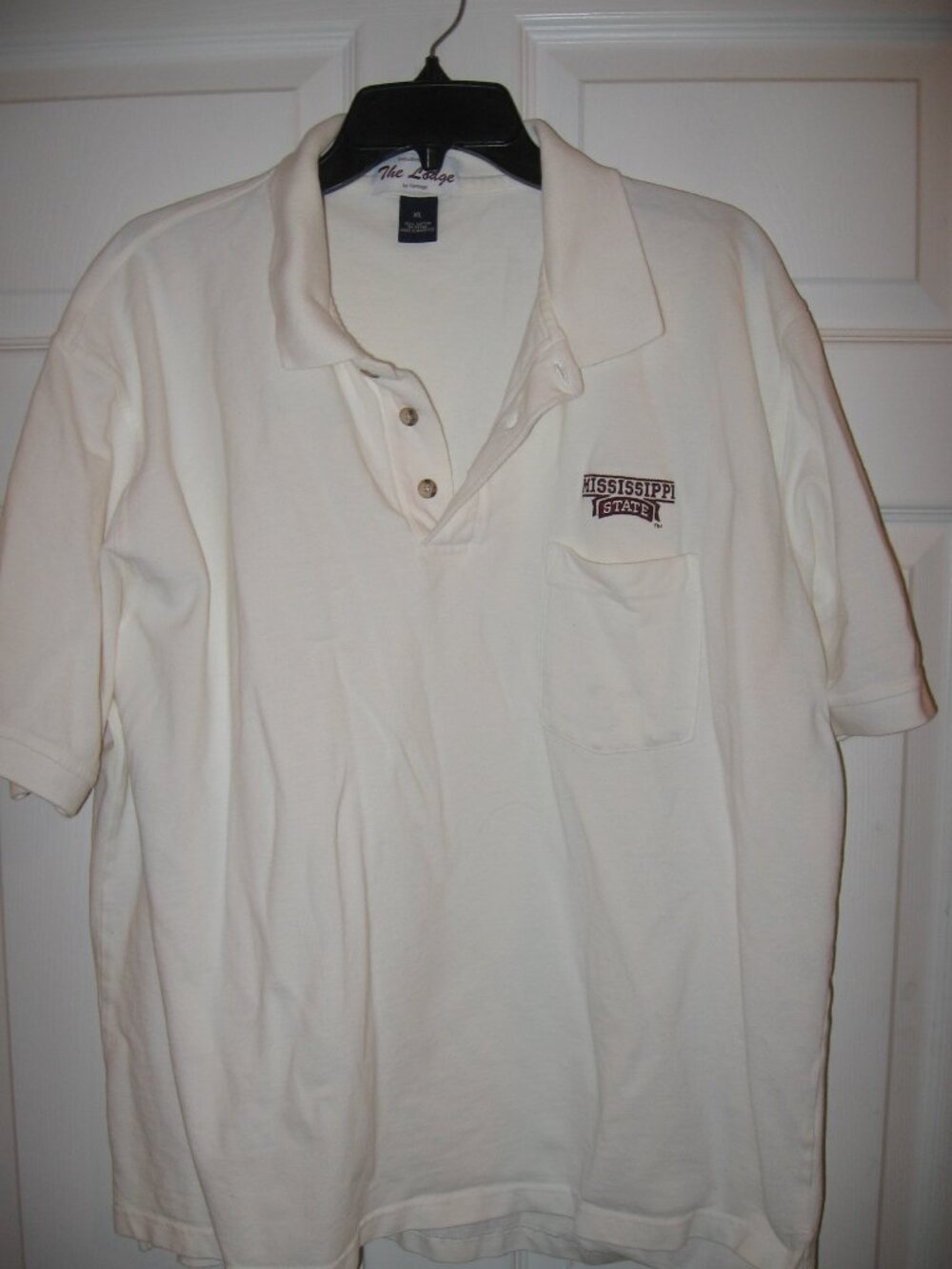 The Lodge by Vantage Cotton Pique Polo Mississippi State University White XL